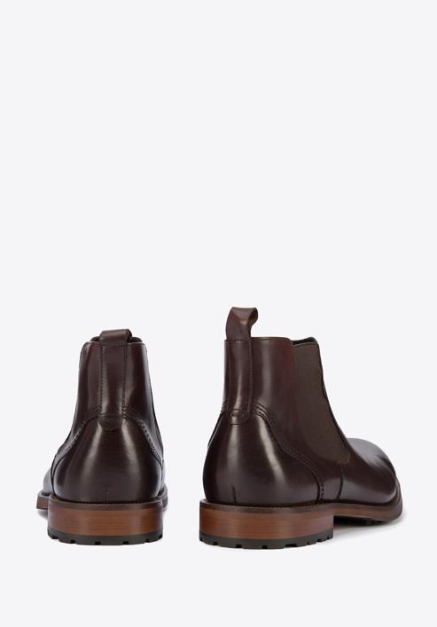 Men's leather Chelsea boots, burgundy, 95-M-509-3-44, Photo 4