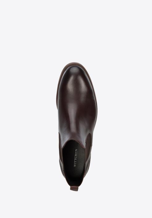 Men's leather Chelsea boots, burgundy, 95-M-509-4-45, Photo 5