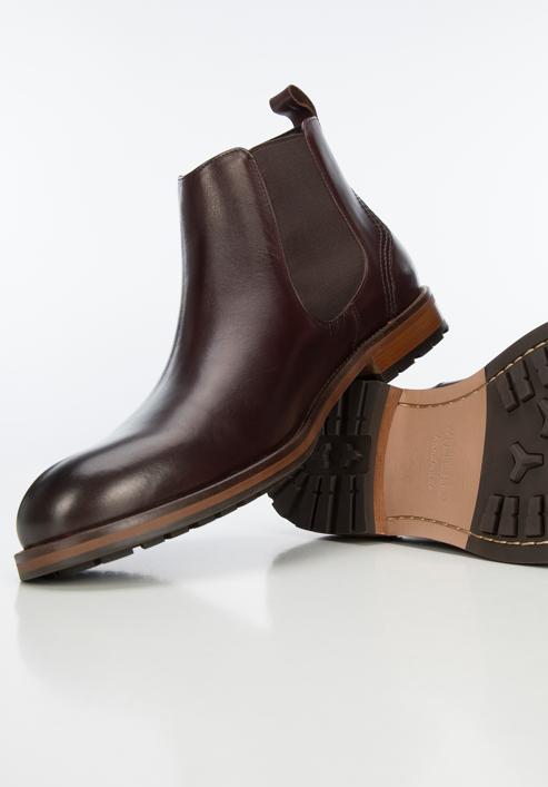 Men's leather Chelsea boots, burgundy, 95-M-509-4-45, Photo 7