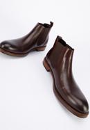 Men's leather Chelsea boots, burgundy, 95-M-509-4-45, Photo 8
