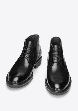 Men's classic leather lace up boots, black, 93-M-523-1-42, Photo 1