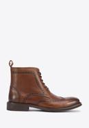 Men's leather lace up boots., brown, 95-M-511-1-40, Photo 1