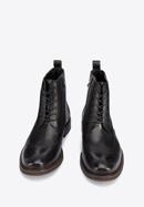 Men's leather lace up boots., black, 95-M-511-1-42, Photo 2