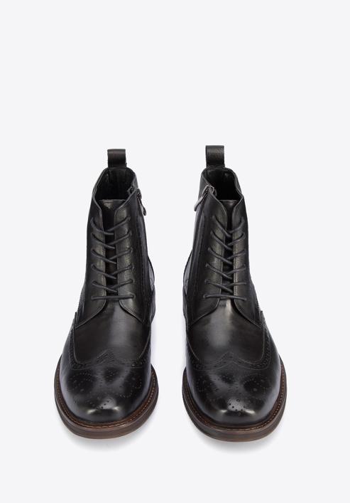 Men's leather lace up boots., black, 95-M-511-4-41, Photo 3