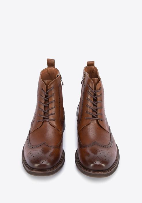 Men's leather lace up boots., brown, 95-M-511-5-43, Photo 3