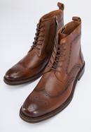 Men's leather lace up boots., brown, 95-M-511-1-40, Photo 7