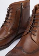 Men's leather lace up boots., brown, 95-M-511-1-42, Photo 8