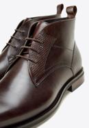 Men's leather lace up boots, dark brown, 97-M-505-5-41, Photo 8