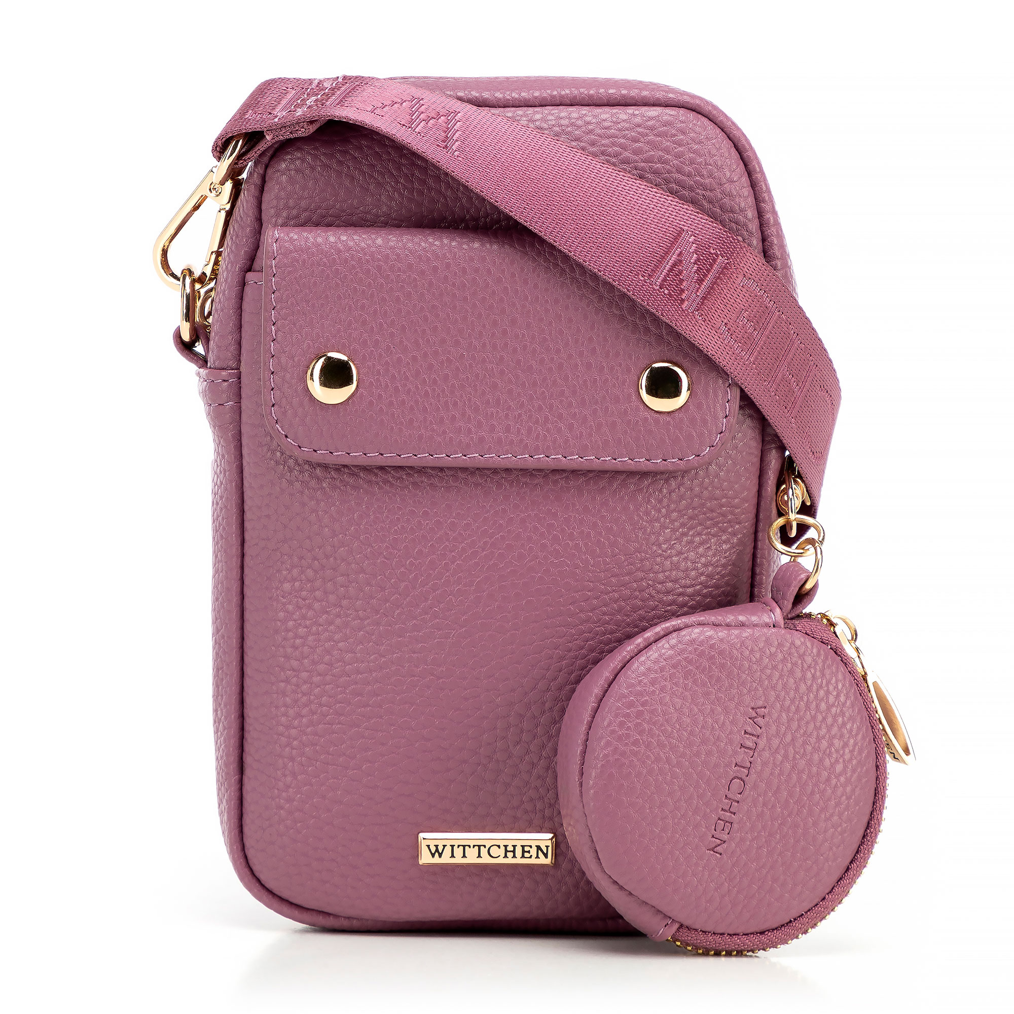 Mini dámska kabelka z ekokože ružová 100-2Y-011-F