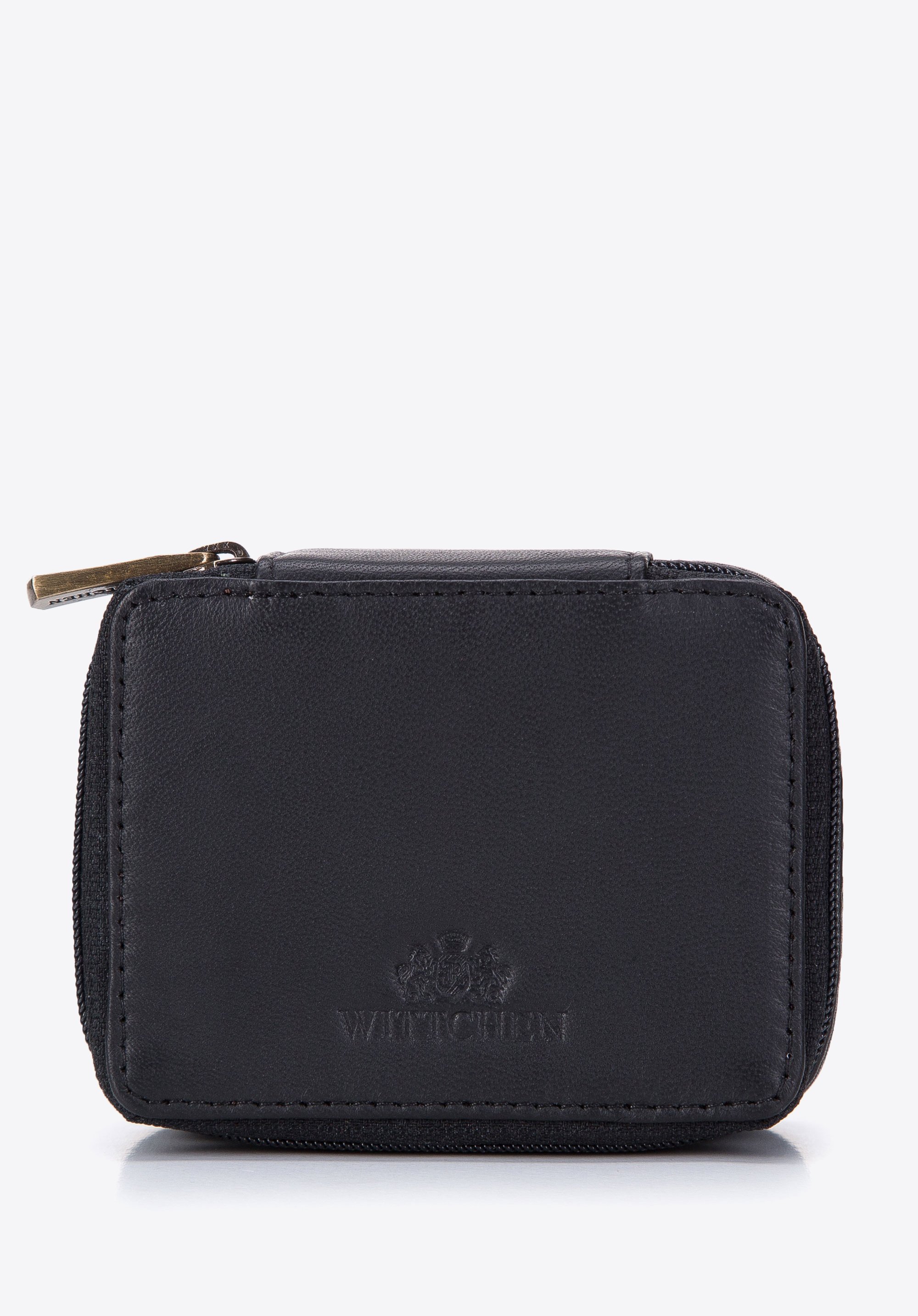 Smooth leather mini cosmetic case, black, 98-2-003-12, Photo 1