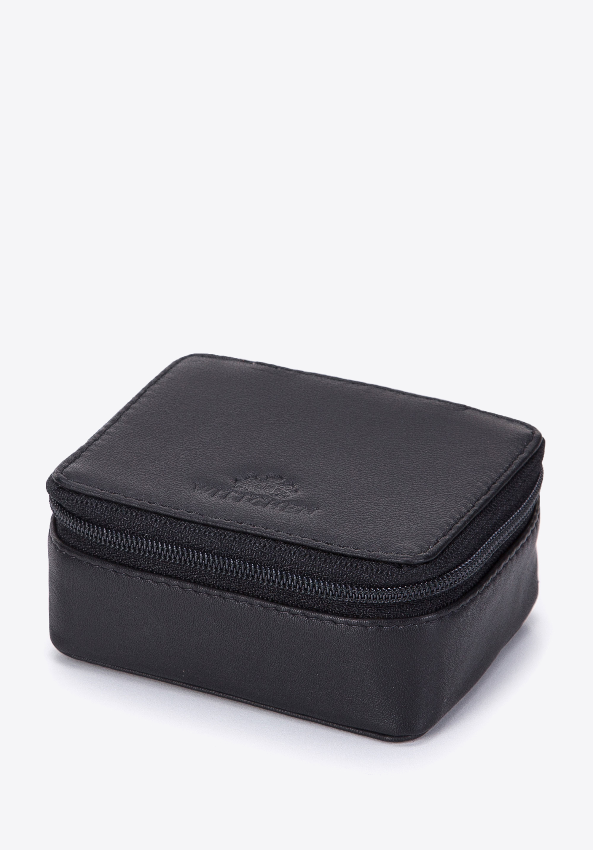 Smooth leather mini cosmetic case, black, 98-2-003-12, Photo 1