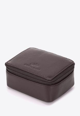 Leather mini cosmetic case, dark brown, 98-2-003-5, Photo 1
