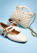 Quilted leather mini tote bag on chain shoulder strap, light beige, 98-4E-211-0, Photo 22