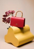 Leather mini tote bag with decorative handle, red, 98-4E-622-1, Photo 36