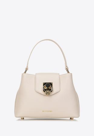 Leather mini tote bag, cream, 98-4E-613-0, Photo 1