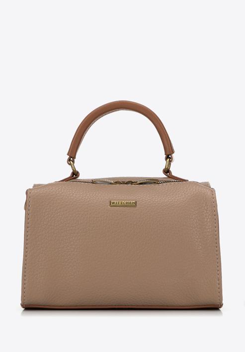 Faux leather mini tote bag, brown, 98-4Y-012-Z, Photo 1