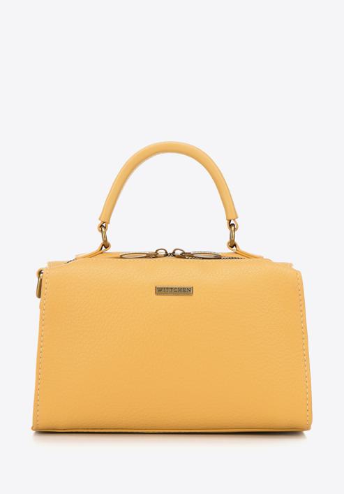 Faux leather mini tote bag, yellow, 98-4Y-012-Y, Photo 1
