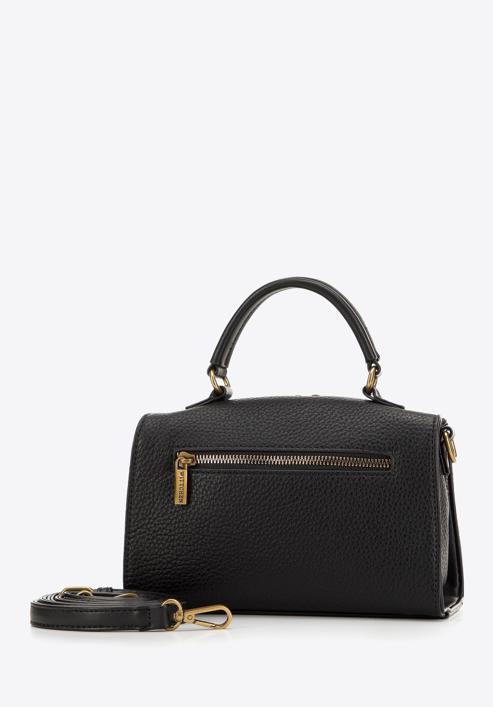 Faux leather mini tote bag, black, 98-4Y-012-1, Photo 2