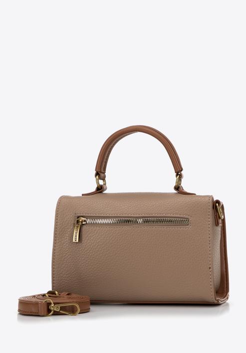 Faux leather mini tote bag, brown, 98-4Y-012-Z, Photo 2