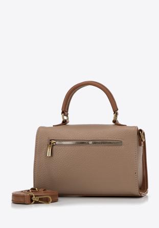 Faux leather mini tote bag, brown, 98-4Y-012-5, Photo 1