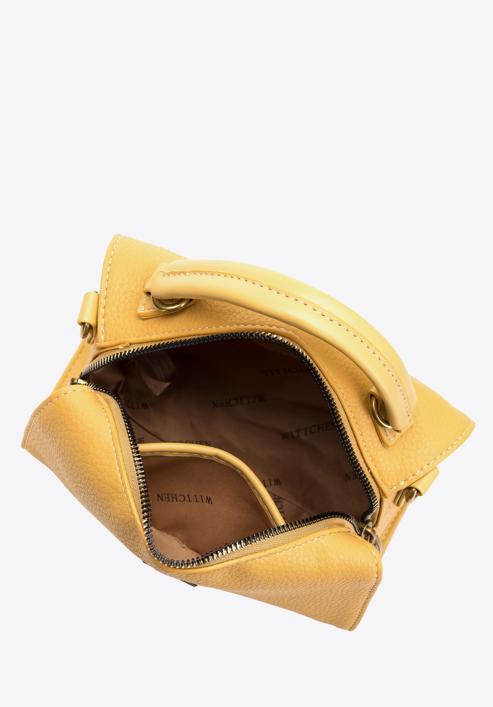 Faux leather mini tote bag, yellow, 98-4Y-012-Y, Photo 3