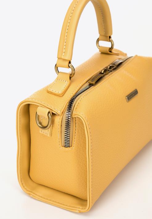 Faux leather mini tote bag, yellow, 98-4Y-012-Z, Photo 4