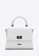 Mini tote bag with a braided handle, off white, 97-4Y-221-4, Photo 1