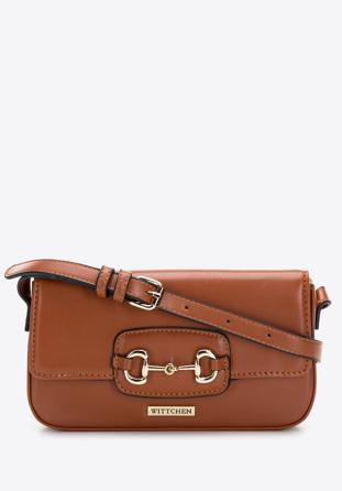 Mini baguette bag with decorative buckle, brown, 97-4Y-761-5, Photo 1