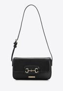 Mini baguette bag with decorative buckle, black, 97-4Y-761-5, Photo 3