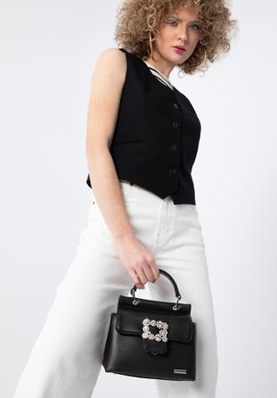 Mini faux leather tote bag, black, 98-4Y-212-1, Photo 1