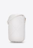 Quilted faux leather mobile phone cross bodybag, off white, 97-2Y-230-S, Photo 2