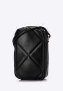 Quilted faux leather mobile phone cross bodybag, black, 97-2Y-230-PP, Photo 2