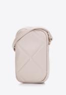 Quilted faux leather mobile phone cross bodybag, light beige, 97-2Y-230-P, Photo 2