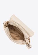 Women's quilted faux leather waist bag with studs, light beige, 96-3Y-226-P, Photo 5