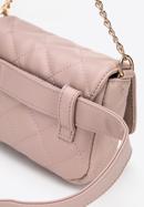 Women's quilted faux leather waist bag with studs, muted pink, 96-3Y-226-1, Photo 6