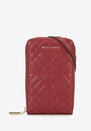 Quilted leather mini purse, red, 95-2E-663-3, Photo 1