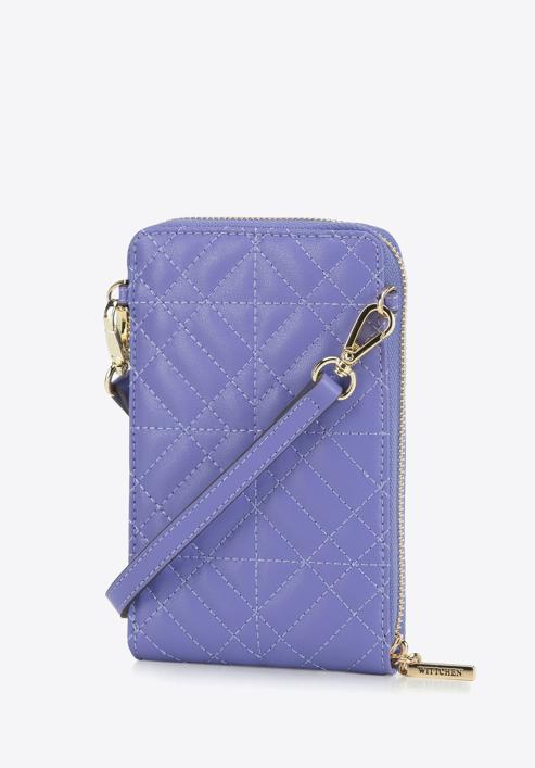 Quilted leather mini purse, violet, 95-2E-663-1, Photo 2