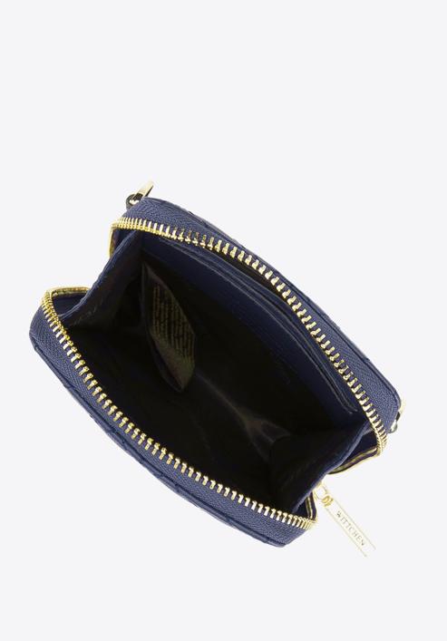 Quilted leather mini purse, navy blue, 95-2E-663-Z, Photo 3