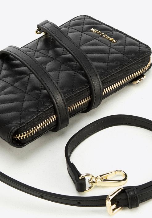 Quilted leather mini purse, black, 95-2E-663-Z, Photo 4