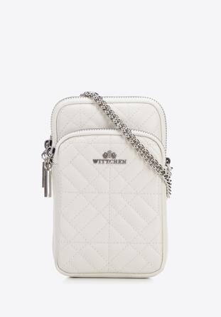 Leather mini purse with a front pocket, off white, 95-2E-664-0, Photo 1