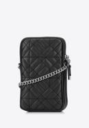 Leather mini purse with a front pocket, black, 95-2E-664-V, Photo 2