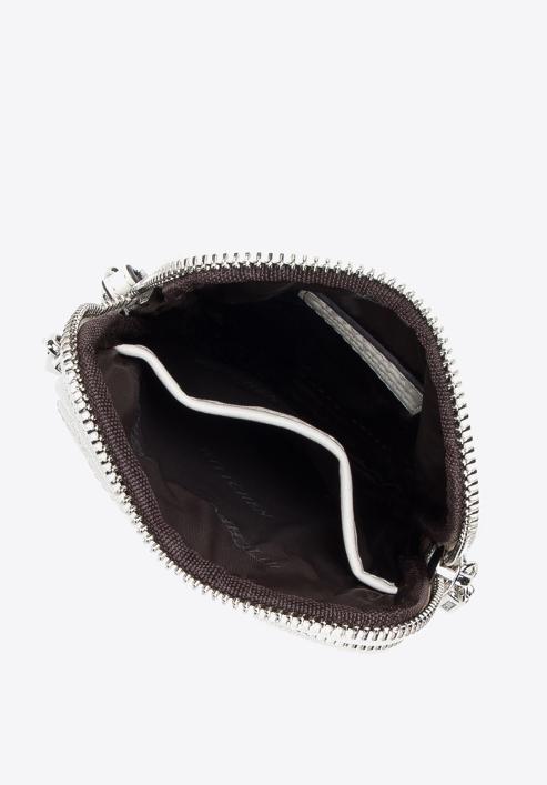 Leather mini purse with a front pocket, off white, 95-2E-664-V, Photo 3