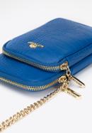 Leather mini purse with a front pocket, blue, 95-2E-664-6, Photo 4