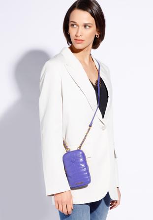 Faux leather mini crossbody bag, violet, 95-2Y-059-V, Photo 1