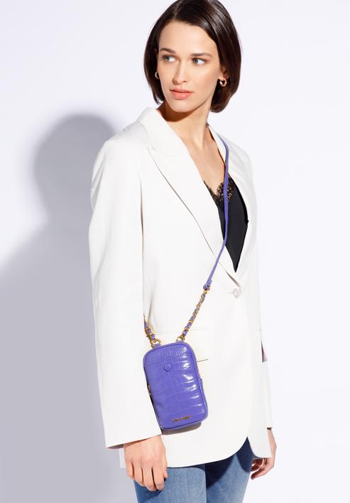 Faux leather mini crossbody bag, violet, 95-2Y-059-Z, Photo 15