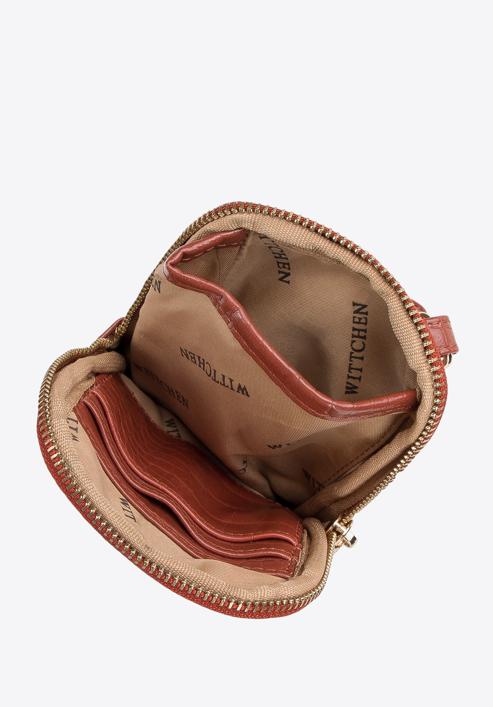 Faux leather mini crossbody bag, brown, 95-2Y-059-V, Photo 3