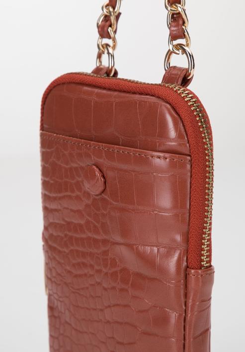 Faux leather mini crossbody bag, brown, 95-2Y-059-V, Photo 4