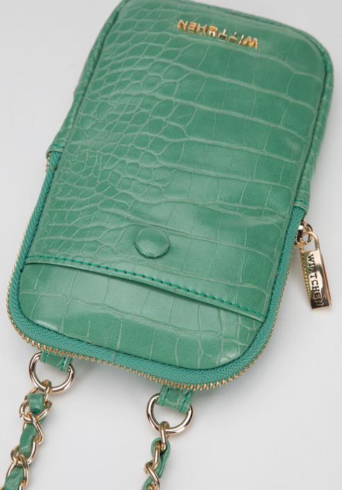 Faux leather mini crossbody bag, green, 95-2Y-059-V, Photo 4