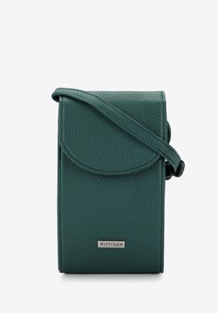 Faux leather mini phone purse, dark green, 95-2Y-060-Z, Photo 1
