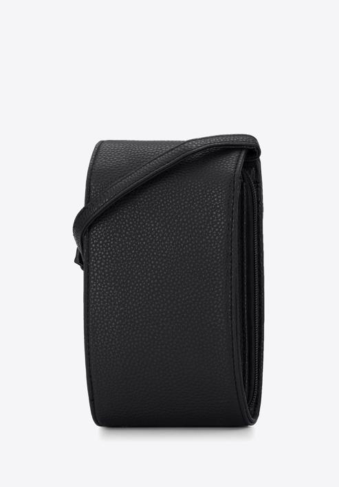 Faux leather mini phone purse, black, 95-2Y-060-1, Photo 2
